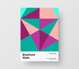 Isolated journal cover vector design concept. Colorful geometric pattern brochure template.