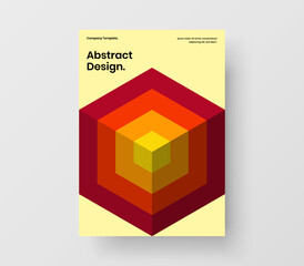 Fototapeta premium Creative pamphlet design vector template. Vivid mosaic tiles corporate identity concept.