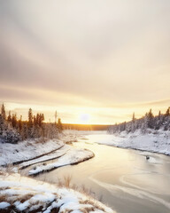 winter landscape with snow