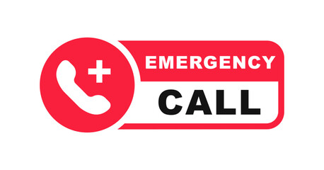Emergency call icon. SOS emergency call. Emergency message. SOS icon. Emergency hotline. 911 calling. Hotline concept. First aid. Vector illustration.