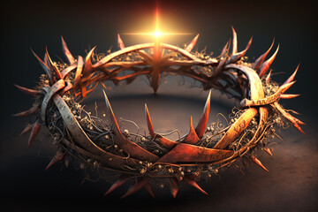 Jesus Christ crown of thorn. Generative AI