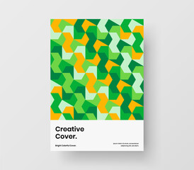 Trendy leaflet design vector concept. Premium geometric pattern pamphlet layout.