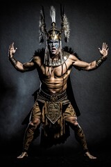 Fierce warrior with warpaint.