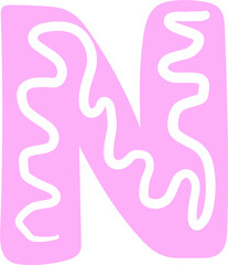 Letter N of the English alphabet.