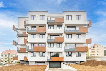 new construction of an apartment building in the city