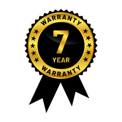 gold warranty badge vector logo template in trendy flat design