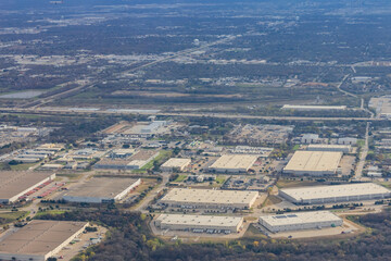 Obraz premium Aerial view of the Dallas city downtown cityscape