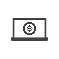 Online Money With Laptop Icon