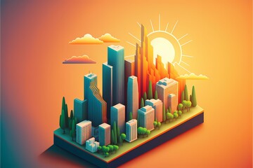 ﻿A toy building with a fire in the background - Generative AI