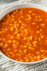 Healthy Organic Alphabet Tomato Soup