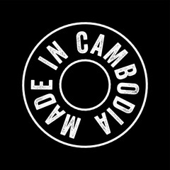 Made in Cambodia text emblem stamp, concept background