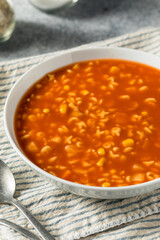 Healthy Organic Alphabet Tomato Soup