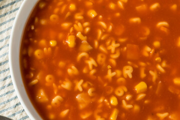 Healthy Organic Alphabet Tomato Soup