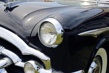 Front of a 1950's American automobile