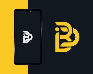 letter iBD BD iDB logo design template. Linear minimal stylish emblem. Luxury elegant vector element. Premium business logotype