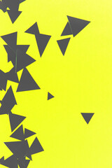 Yellow and Black Geometric Paper Triangle Pieces for Background