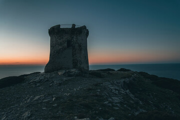 Obraz premium Historic Tower, Capo Falcone, Stintino, La Pelosa