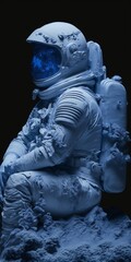 A sideview portrait of an Astronaut wearing a spacesuit