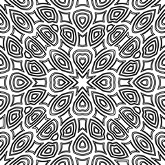Fototapeta premium Seamless pattern with abstract shapes,Black and white color. Repeating pattern for decor, textile and fabric.