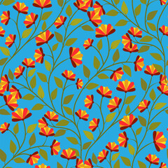 Bright floral pattern. Vector illustration. For printing on fabric and paper.