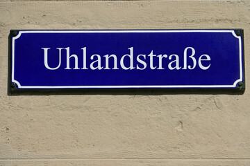 Emailleschild Uhlandstraße