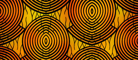 Colorful pattern of an African fabric (piece of cotton, geometric design)	