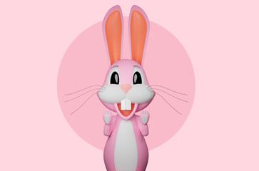 Rabbit. Bunny. 3D illustration	