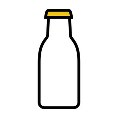 Milk bottle icon line isolated on white background. Black flat thin icon on modern outline style. Linear symbol and editable stroke. Simple and pixel perfect stroke vector illustration