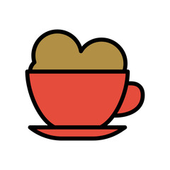 Cappuccino cup icon line isolated on white background. Black flat thin icon on modern outline style. Linear symbol and editable stroke. Simple and pixel perfect stroke vector illustration