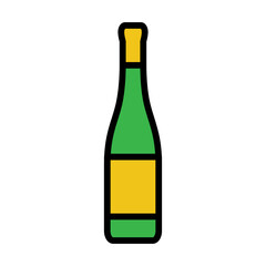 Wine bottle icon line isolated on white background. Black flat thin icon on modern outline style. Linear symbol and editable stroke. Simple and pixel perfect stroke vector illustration