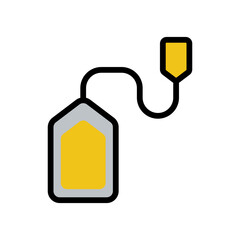 Tea bag icon line isolated on white background. Black flat thin icon on modern outline style. Linear symbol and editable stroke. Simple and pixel perfect stroke vector illustration