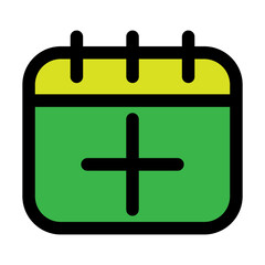 Calendar add icon line isolated on white background. Black flat thin icon on modern outline style. Linear symbol and editable stroke. Simple and pixel perfect stroke vector illustration