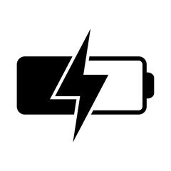 Battery charging UI icon. Battery charge indicator icon.