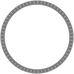 Circle border with seamless meander pattern