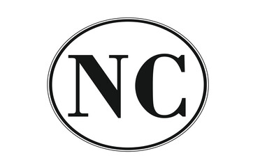 Sign of state of North Carolina for sticking on glass of car. NG