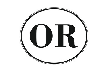 Sign of state of Oregon for sticking on glass of car. car sticker