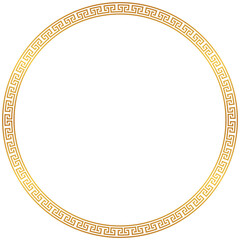 Gold greek circle border transparent