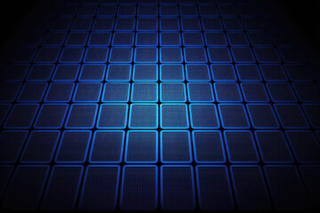 blue futuristic digital grid background. Illustration Generative AI