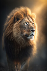 Obraz na płótnie Canvas portrait of a african lion safari