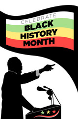 Celebrate black history month cover page vector illustration