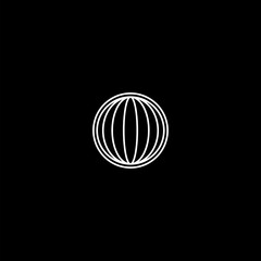 Globe flat icon isolated on dark background