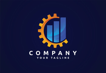 Accounting financial gradient logo, Financial Advisors logo design vector