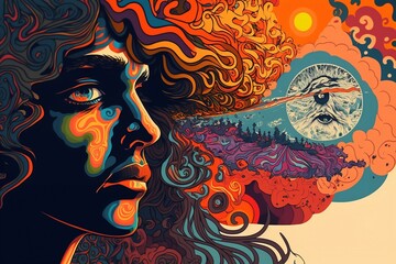 Illustration of psychedelia. Generative AI