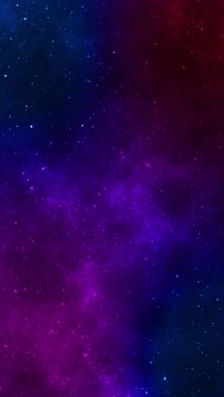 Loopable motion vertical background of cosmic space image with changing colors at 60fps