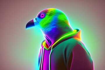 abstract background with colorful parrot