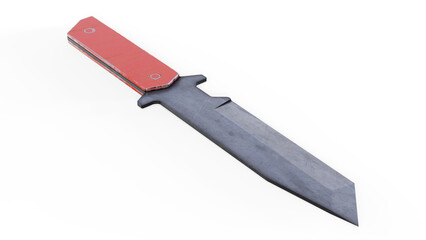 Steel Kitchen Chef Knife. 3d Rendering
