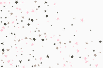 Star confetti. Silver casual confetti background. Bright design pattern.