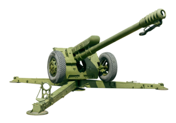 Fighting howitzer on a transparent background. isolated object. Element for design
