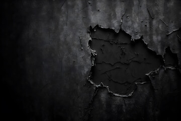 Concrete wall Black color for background Old grunge textures with scratches and cracks cement wall texture - Generative AI