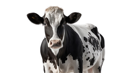 Cow isolated on white, transparent background, PNG, generative ai - obrazy, fototapety, plakaty